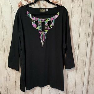 Bob Mackie embroidered cotton Tunic 3x